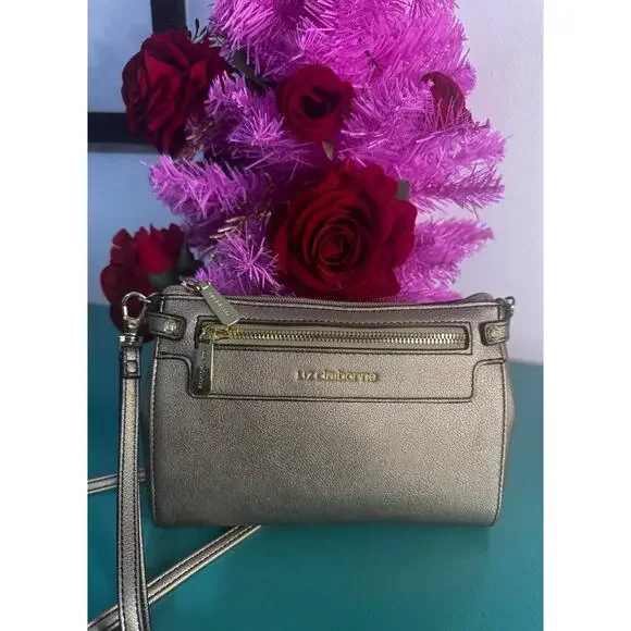 Liz Claiborne Metallic Gold Crossbody Purse – Pre-Owned – Sleek & Compact - Picture 2 of 4